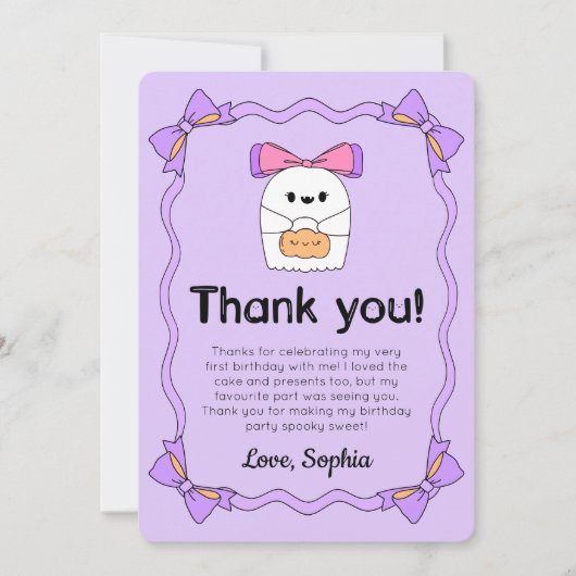 Halloween Spooky Ghost Verjaardag Bedankt Card Kaart (Voorkant)