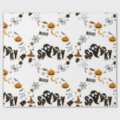 Halloween Spooky Ghost Wrapping Paper Cadeaupapier (Vlak)