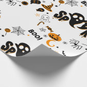 Halloween Spooky Ghost Wrapping Paper Cadeaupapier (Hoek)