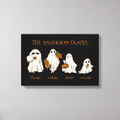 Halloween Spooky Ghosts Familie Aangepaste Namen Z Canvas Afdruk (Voorkant)