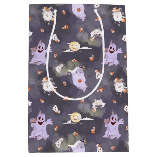 Halloween Spooky Ghosts Gift Bag Medium Cadeauzakje (Voorkant)