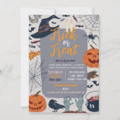 Halloween Spooky Ghosts Party Pumpkins Uitnodigen Kaart (Voorkant)