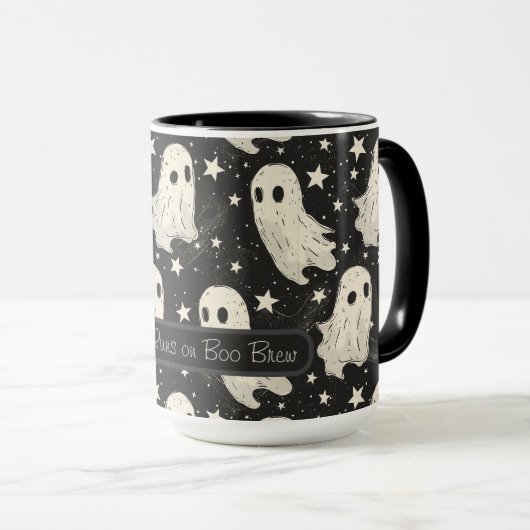 Halloween Spooky Ghosts & Stars Custom Mok (Voorkant rechts)