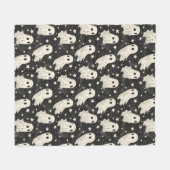Halloween Spooky Ghosts & Stars Patroon Fleece Deken (Voorkant (Horizontaal))