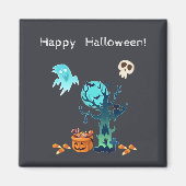 Halloween Spooky Ghosts vleermuizen Skulls & Snoep Magneet (Voorkant)