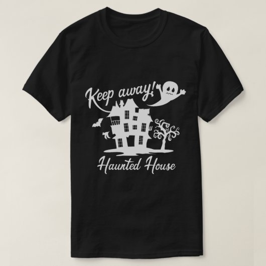 Halloween Spooky Gift - Blijf weg Haunted House T-shirt (Design voorkant)