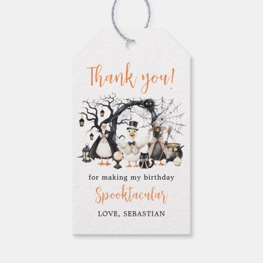 Halloween Spooky Goose 1st Birthday Party Cadeaulabel (Achterkant)