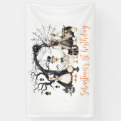 Halloween Spooky Goose 1st Birthday Party Spandoek (Verticaal)