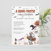 Halloween Spooky Goose Kostuumfeest Kaart (Staand voorkant)