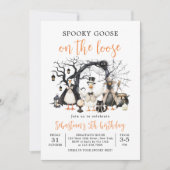Halloween Spooky Goose verjaardagsfeestje Kaart (Voorkant)