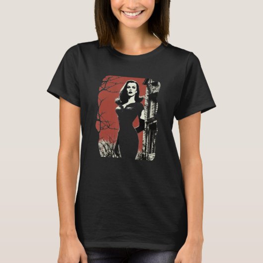 Halloween Spooky Gothic Vampire Witch Horror Fans T-shirt (Voorkant)