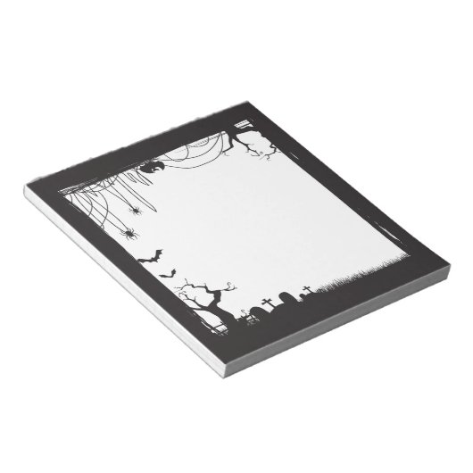 Halloween Spooky Graveyard Blank Notitieblok (Schuin)