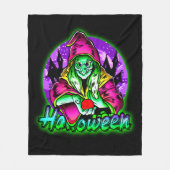 Halloween Spooky Green Witch Magic Pet Apple Fleece Deken (Voorkant)