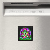 Halloween Spooky Green Witch Magic Pet Apple Magneet (Insitu (Vaatwasser))