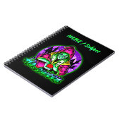 Halloween Spooky Green Witch Magic Pet Apple Notitieboek (Linkerzijde)