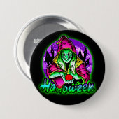 Halloween Spooky Green Witch Magic Pet Apple Ronde Button 7,6 Cm (Voorkant /achterkant)