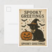 Halloween Spooky Greetings Briefkaart (Voorkant / Achterkant)