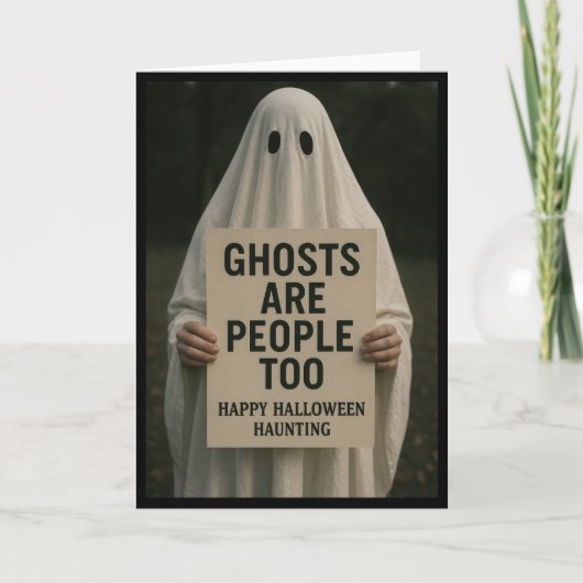 Halloween Spooky Groetjes Kaart - Ghost People (Voorkant)