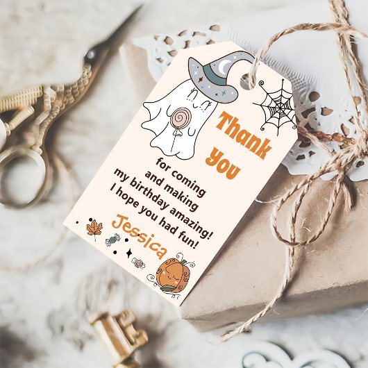 Halloween Spooky Groovy Leuke Ghost Cadeaulabel