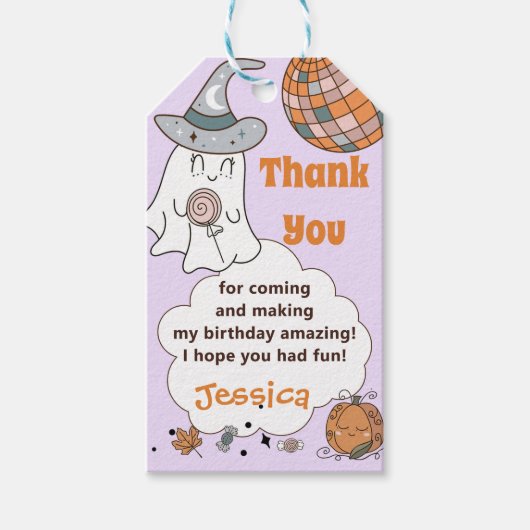 Halloween Spooky Groovy Leuke Ghost Cadeaulabel (Voorkant)