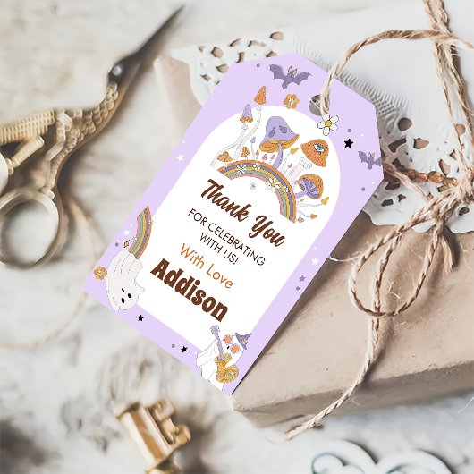 Halloween Spooky Groovy Leuke Ghost Verjaardag Cadeaulabel