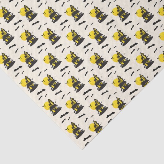 Halloween Spooky Haunted House Flying Bats Tissuepapier (Detail)