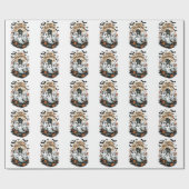 Halloween Spooky Haunted House Ghost en Bats Cadeaupapier (Vlak)