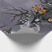 Halloween Spooky Haunted House & Pumpkin Cadeaupapier (Hoek)