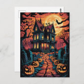 Halloween Spooky Haunted House Pumpkins          Briefkaart (Voorkant / Achterkant)