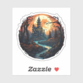 Halloween Spooky Haunted House Sticker (Vel)