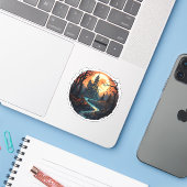 Halloween Spooky Haunted House Sticker (Laptop met iPhone)