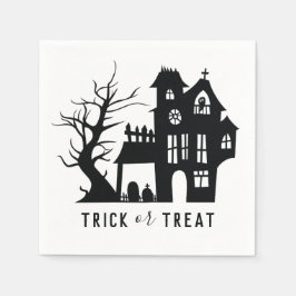 Halloween spooky haunted house. Trick or treat Servet