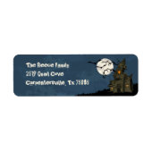Halloween Spooky Haunted Mansion Adresetiketten Etiket (Voorkant)