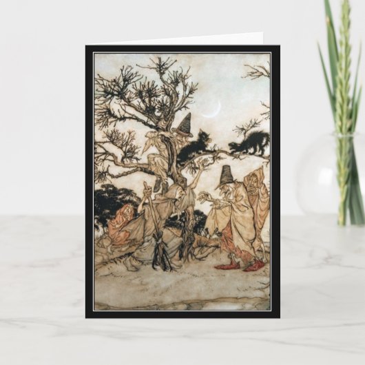  Halloween Spooky Heks Arthur Rackham Kaart (Voorkant)