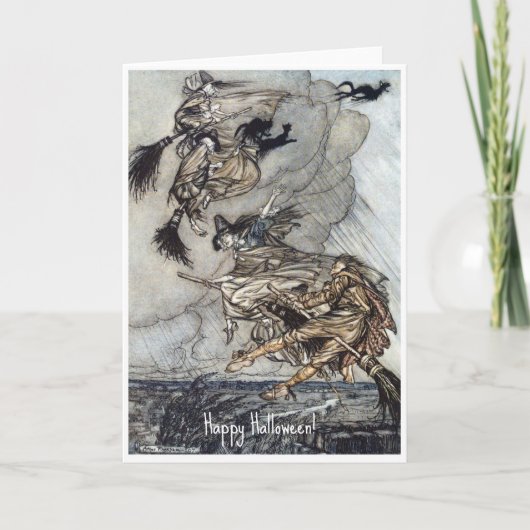 Halloween Spooky Heks Arthur Rackham Kaart (Voorkant)