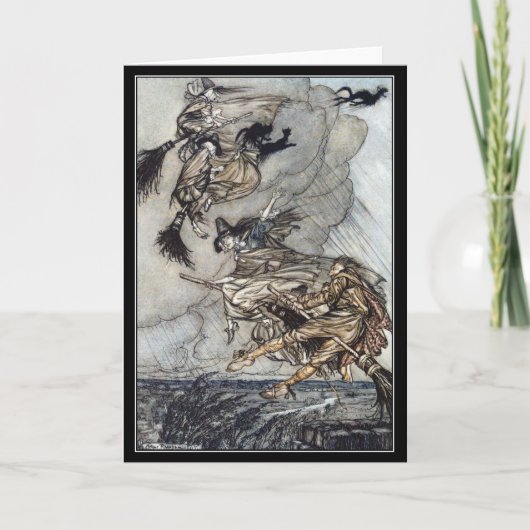  Halloween Spooky Heks Arthur Rackham Kaart (Voorkant)