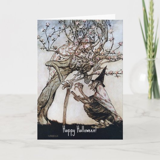  Halloween Spooky Heks Arthur Rackham Kaart (Voorkant)