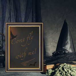 Halloween Spooky Heks Bat Quote Typografie Poster