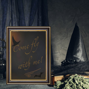 Halloween Spooky Heks Bat Quote Typografie Poster