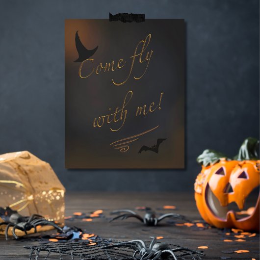 Halloween Spooky Heks Bat Quote Typografie Poster