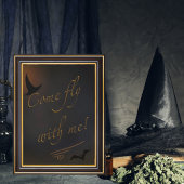 Halloween Spooky Heks Bat Quote Typografie Poster