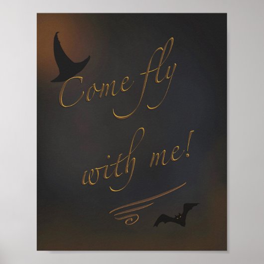 Halloween Spooky Heks Bat Quote Typografie Poster (Voorkant)