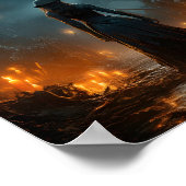 Halloween Spooky Heks Beunting Oude Stad Poster (Hoek)