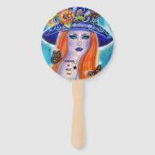Halloween spooky heksenfeest hand fan handwaaier (Achterkant)