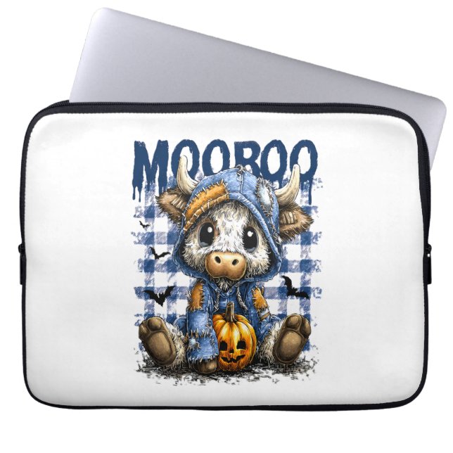 Halloween Spooky Highland Koe Laptop Sleeve (Voorkant)