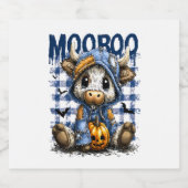 Halloween Spooky Highland Koe Sparkling Wijnetiket (Enkel label)