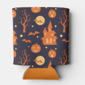 Halloween Spooky House Bats Trees Pumpkin Festive Blikjeskoeler (Achterkant)