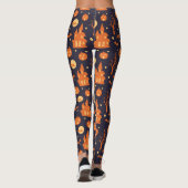 Halloween Spooky House Bats Trees Pumpkin Festive Leggings (Achterkant)