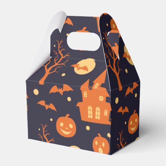 Halloween Spooky House Bats Trees Pumpkin Party Bedankdoosjes (Achterkant)