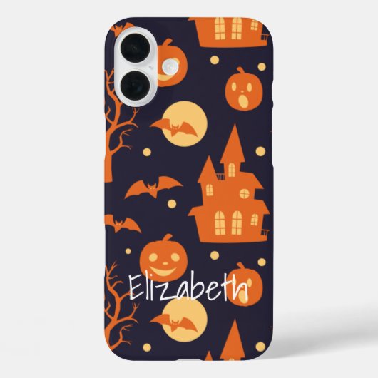 Halloween Spooky House Bats Trees Pumpkin Pattern Case-Mate iPhone Case (Achterkant)